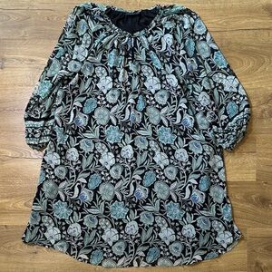 Lane Bryant Black Floral Midi Dress Size 18